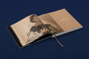 TwoSheds book design - Princess Ira. Section opener. Metallic ink, overprinted image